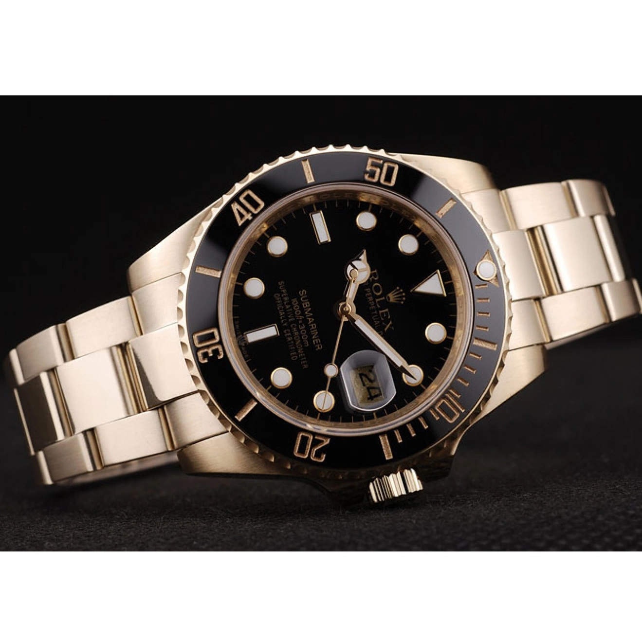 Good copy rolex watches 98231 Black Dial Rolex Bezel Submariner Black Ceramic 0709